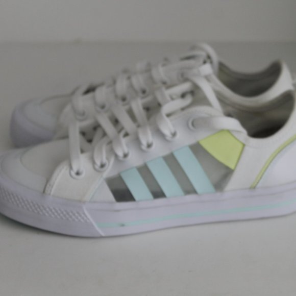 Adidas Originals Three Stripes Unisex Sneakers Men's 5.5 or Wom 7 White Yellow - Picture 13 of 16